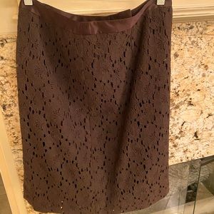 Brown lace overlay ectetera Italian skirt size 2